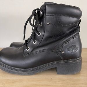 Harley-Davidson Black Combat Moto Boots with Lace-Up & zipper Closure